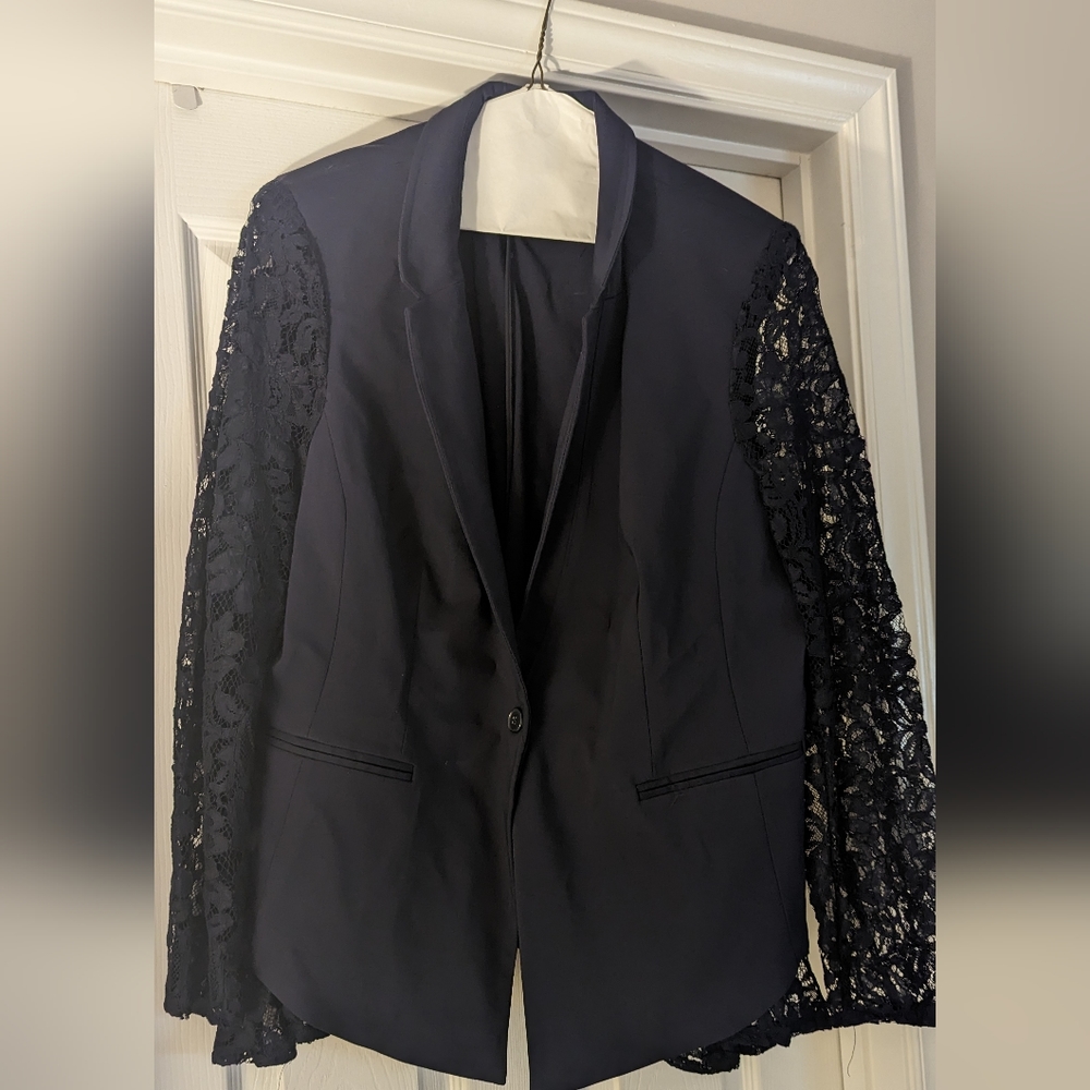 Lane Bryant Navy Lace Blazer